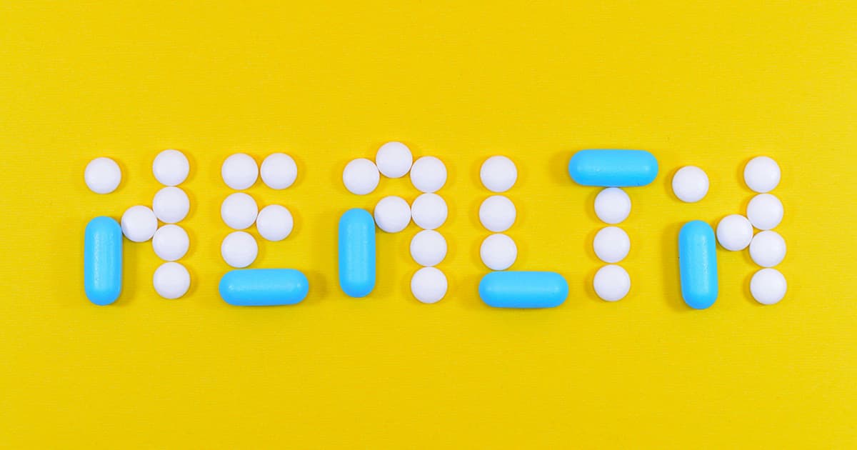 health Word "Health" written with pills