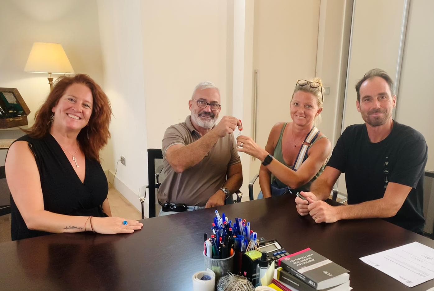 People at the notary to buy a house in Spain